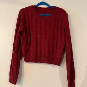 NWOT Amazon Women's Rich Red Cable Knit Sweater